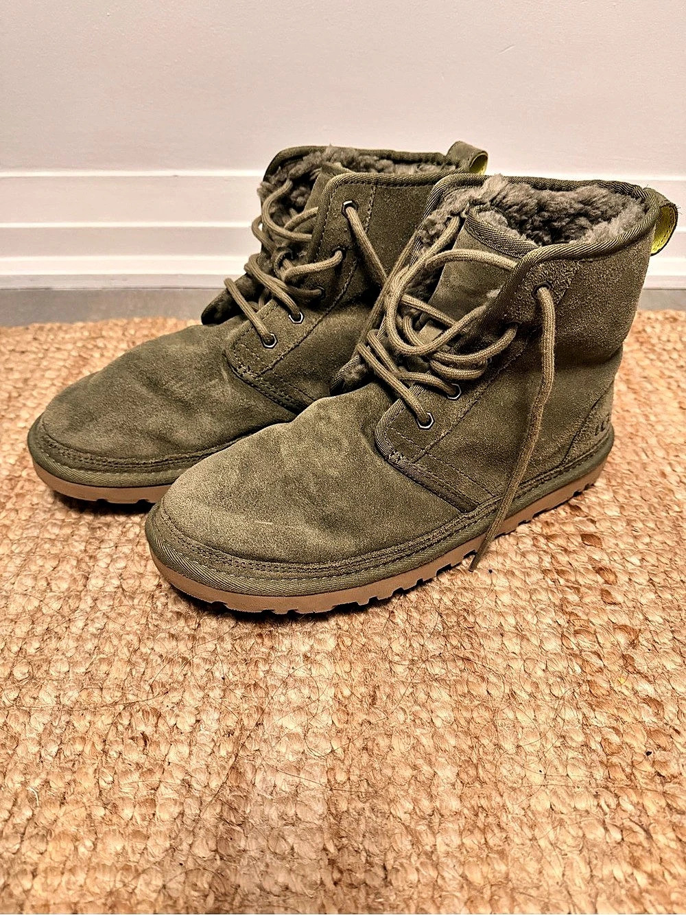 UGG Neumel High Olive Green Suede Boots